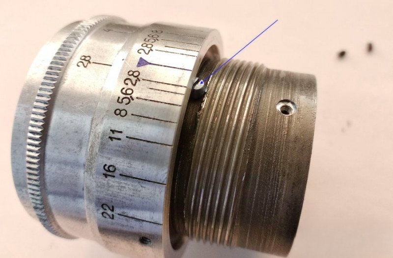 Limiter screw removed from lens mechanism
