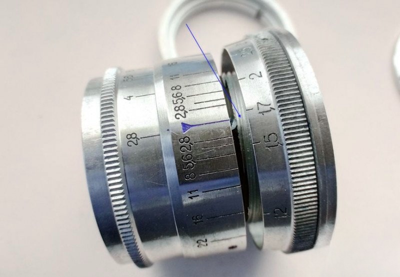 Aligning focus ring at 1.7m mark for reassembly