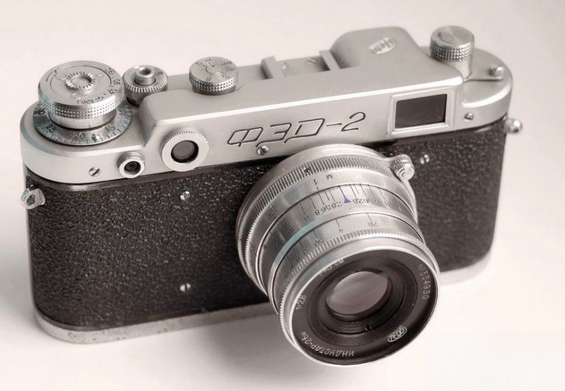 Industar-26m mounted on restored FED-2 camera body