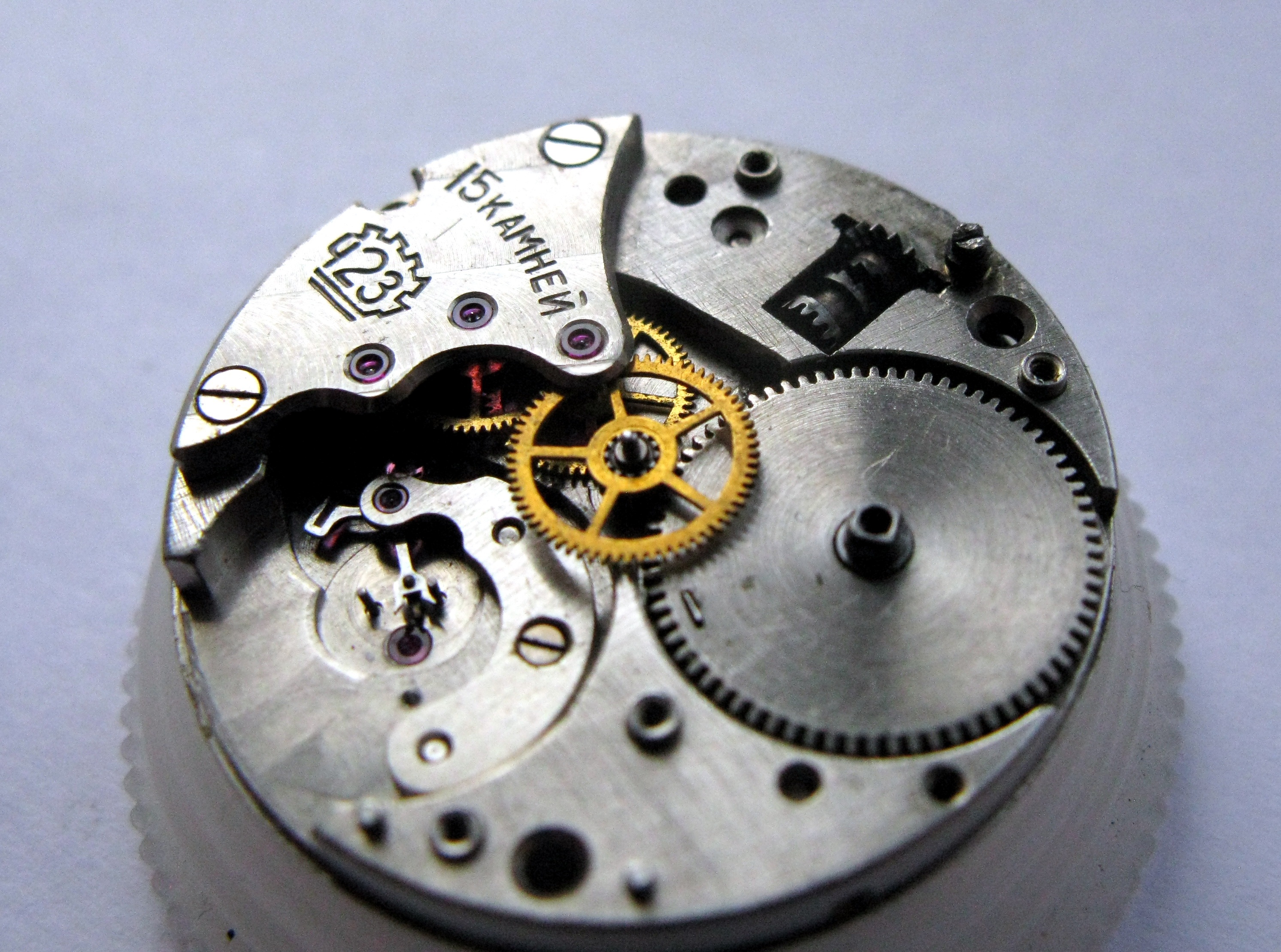 The barrel bridge removed from the movement.