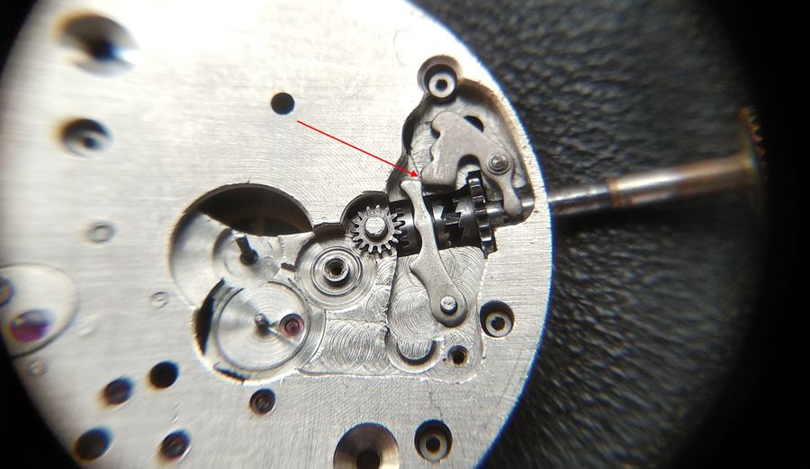 The levers actuated into setting mode as the stem is pulled out, the setting lever having dragged the castle across