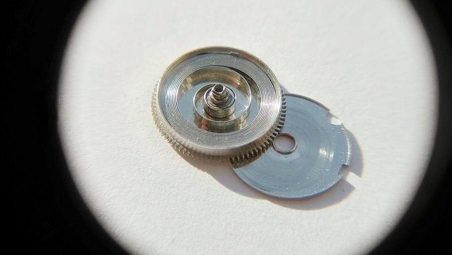 Mainspring installed and lubricated