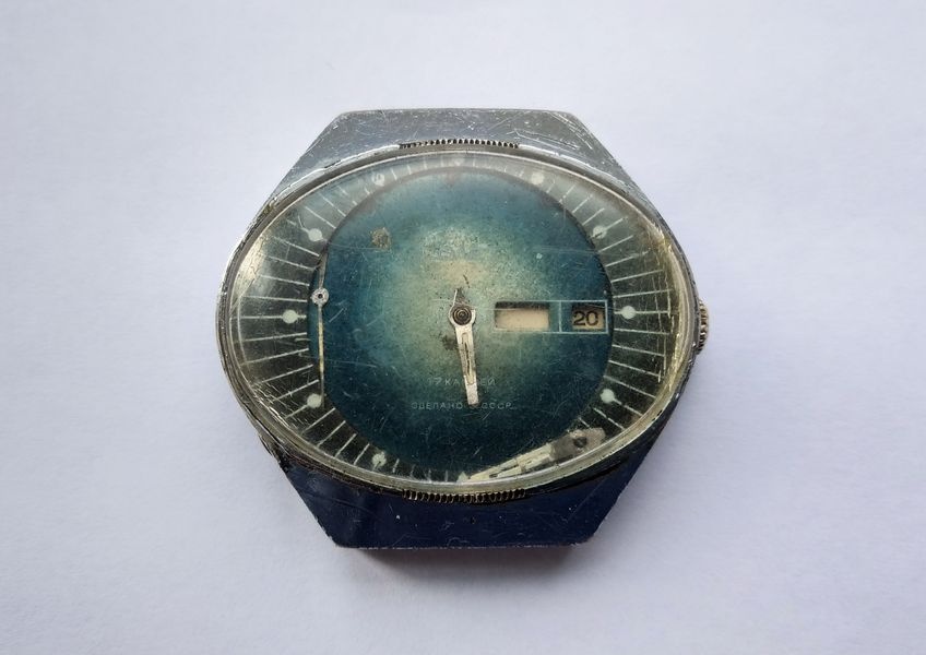 Poljot Stadium watch showing overall condition
