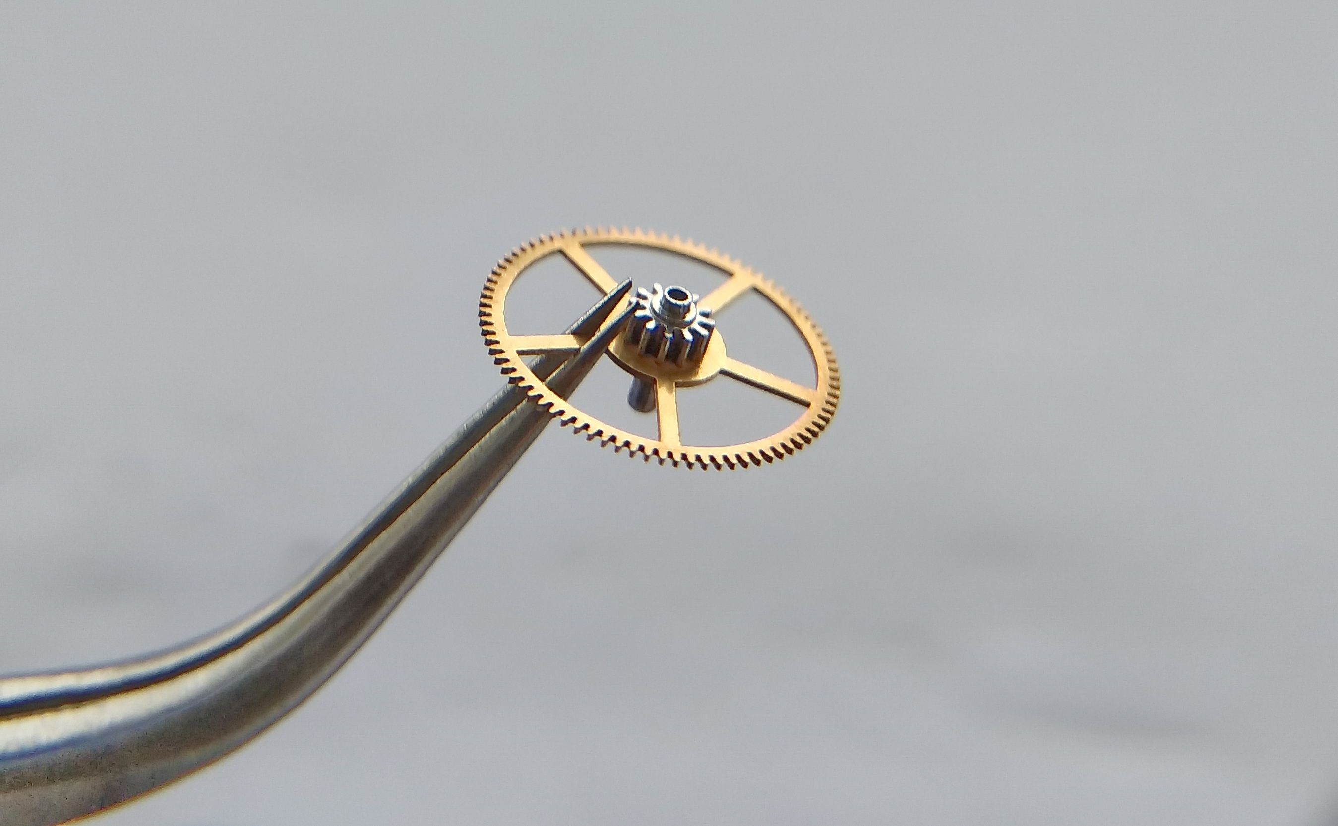 Jewel set into the boss of the center wheel, bearing the seconds-wheel pivot