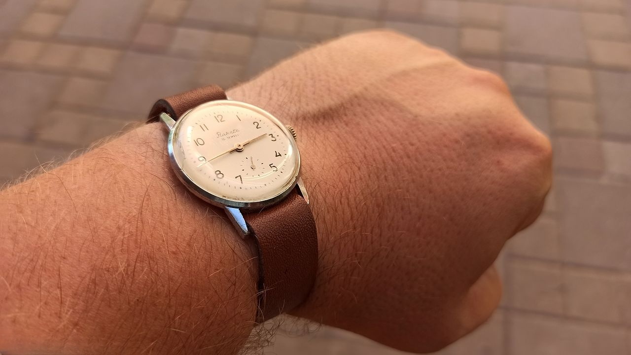 Completed watch on wrist