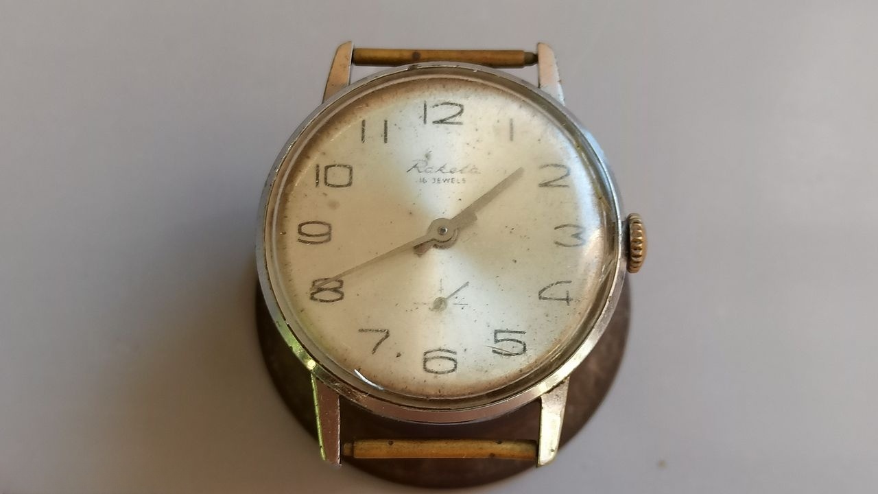 Raketa watch showing age and wear
