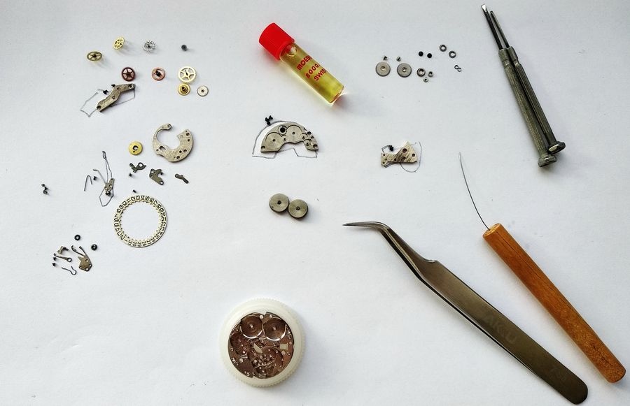 Clean components ready for reassembly