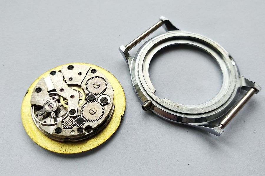 Movement separated from case