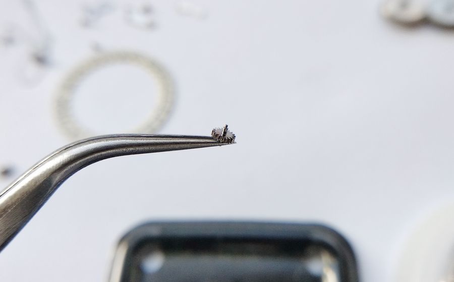 Summing pinion cleaned and ready