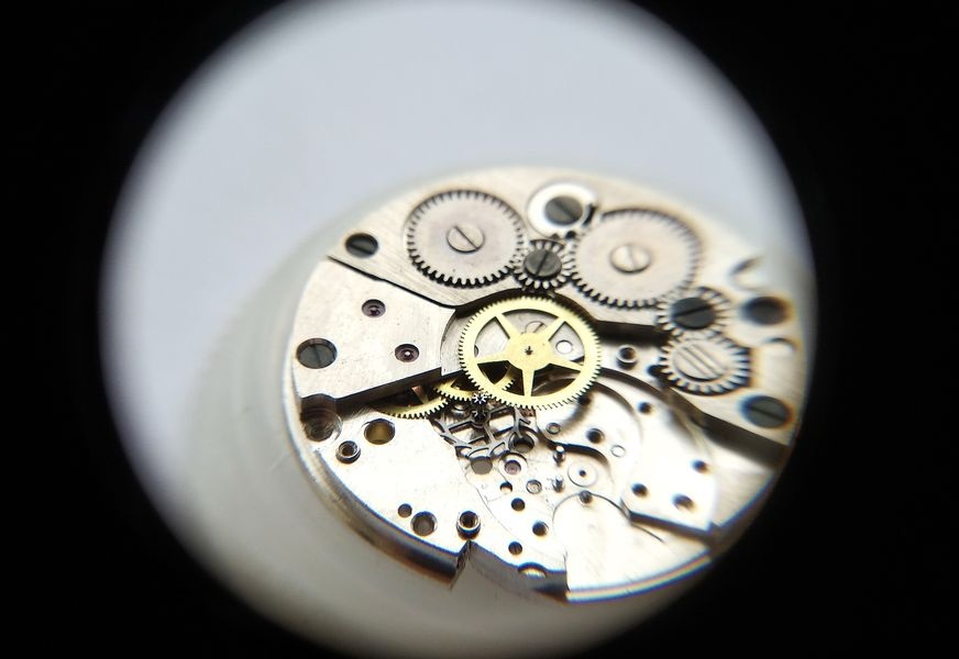 Escape wheel and seconds wheel removed