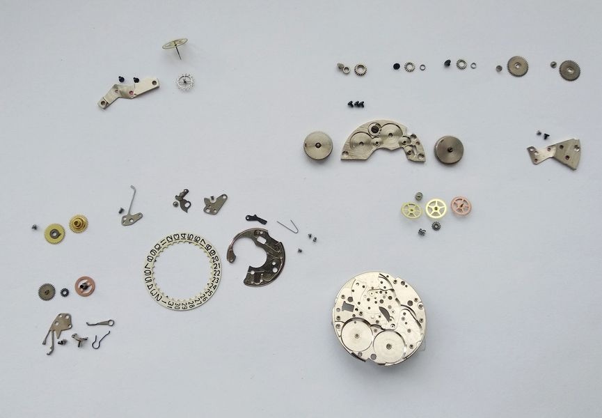 Complete disassembly laid out