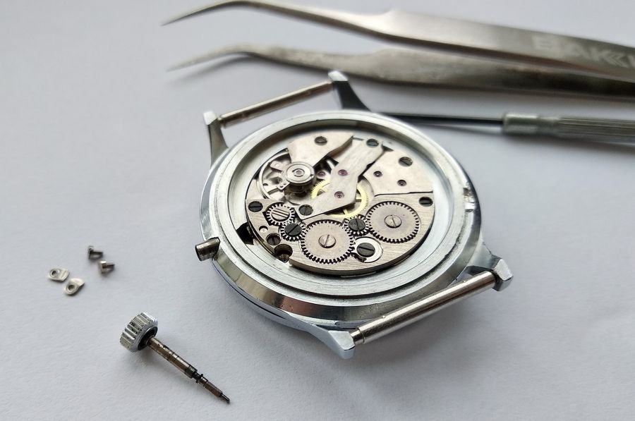 Movement clamps removed from case