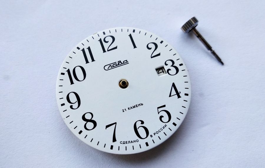 Dial reinstalled on movement