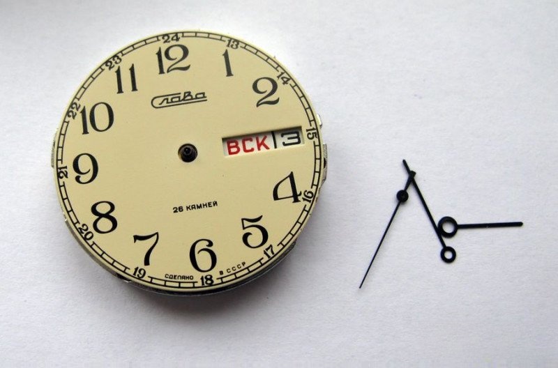 Hands removed from Slava 2428 with dial protection