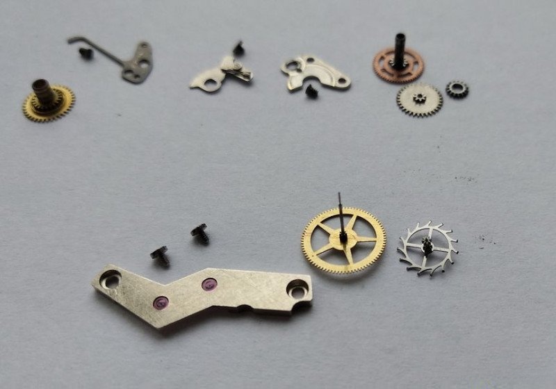 Escape wheel, fourth wheel, and their bridge laid out