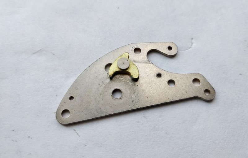 Alarm bridge bottom showing ratchet mechanism