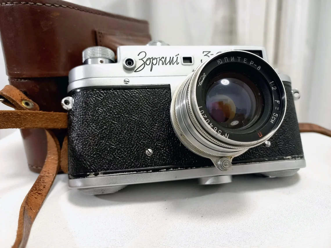 Zorki 3 Soviet camera with characteristic vintage design