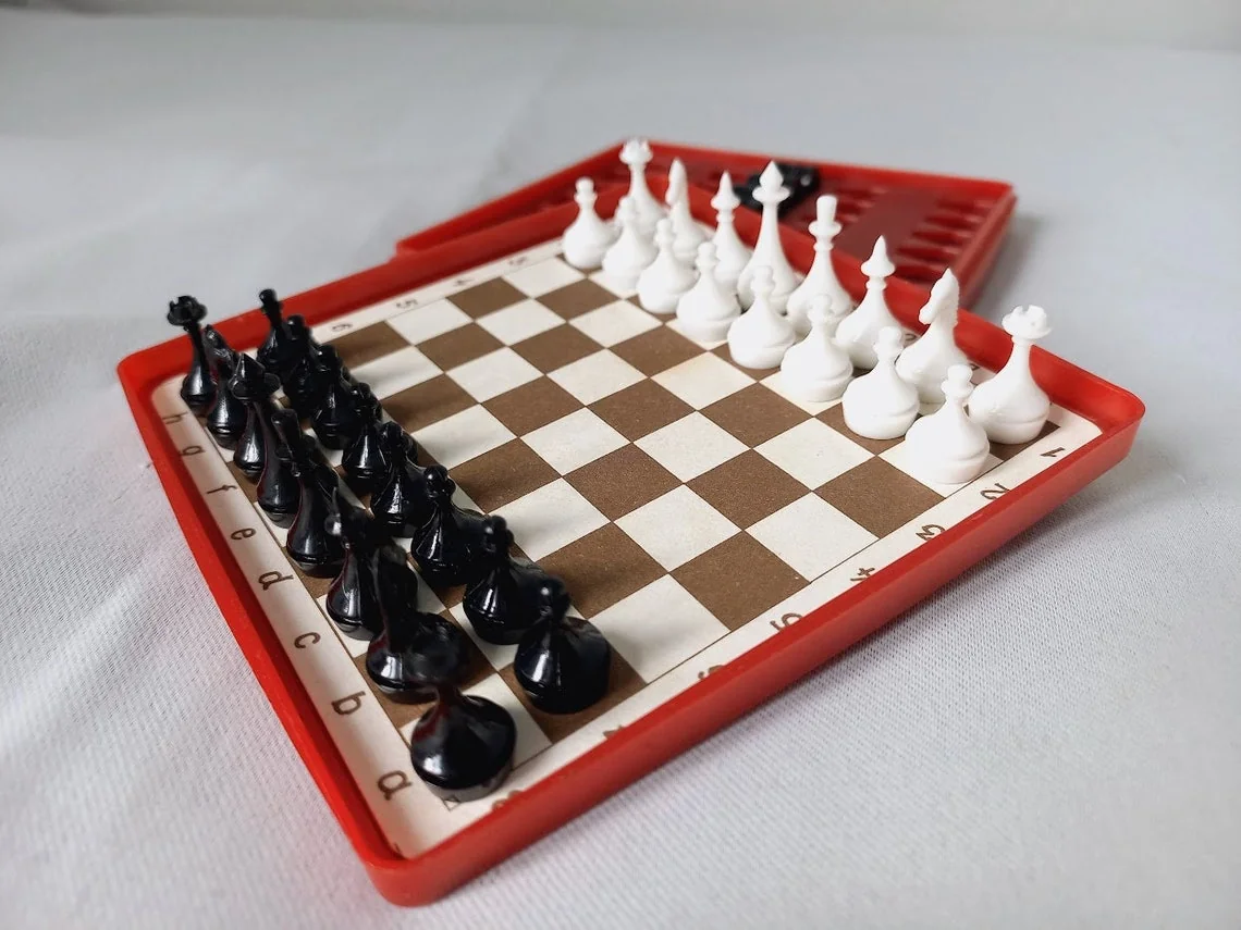 Soviet chess set with distinctive design