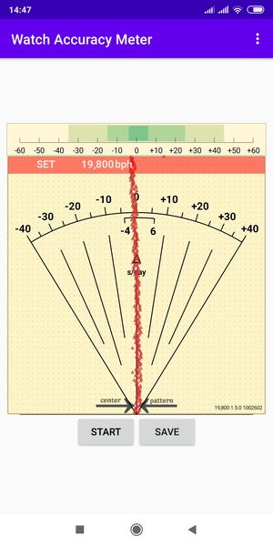 A smartphone watch-accuracy application measuring the movement's rate