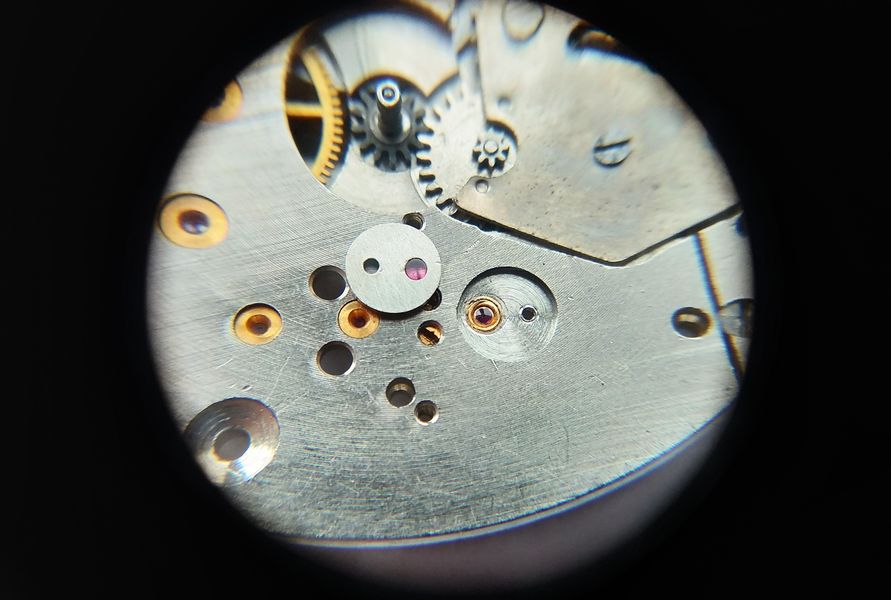 Cap jewel removed from the balance setting for cleaning