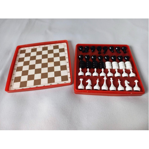 Chess and Checkers Travel Vintage Set on magnets Made in USSR 1980s