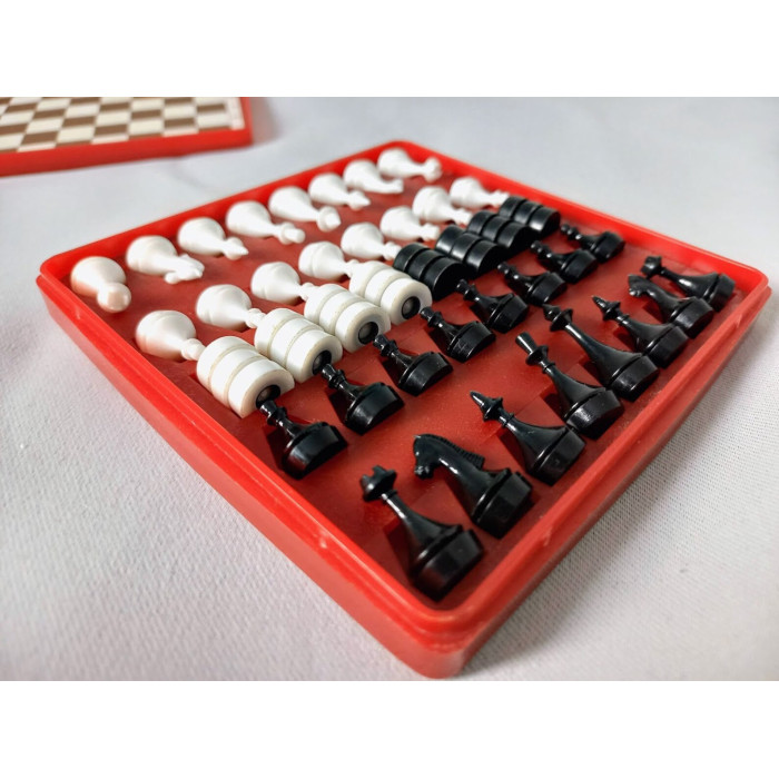 Chess and Checkers Travel Vintage Set on magnets Made in USSR 1980s