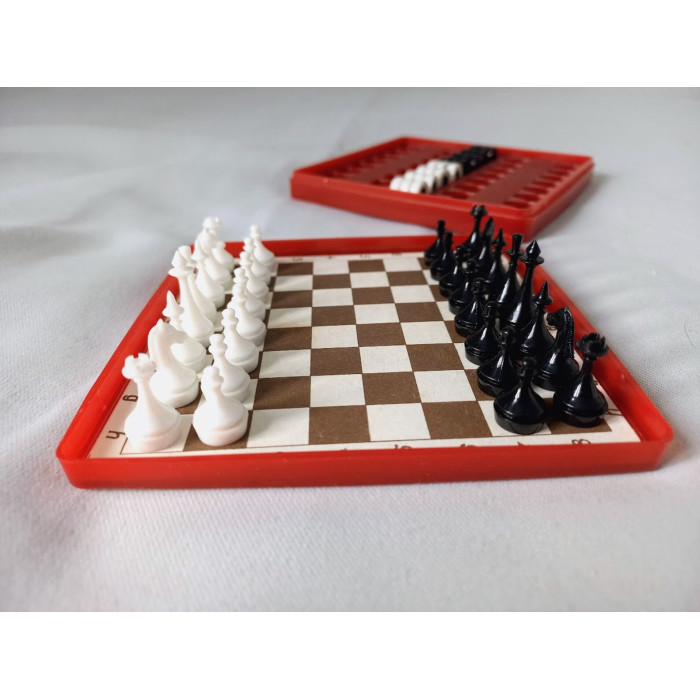 Chess and Checkers Travel Vintage Set on magnets Made in USSR 1980s