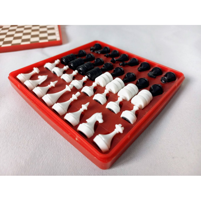 Chess and Checkers Travel Vintage Set on magnets Made in USSR 1980s
