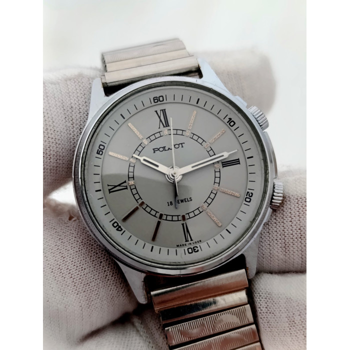Vintage Poljot Mechanical Alarm Watch USSR 1980s 18 Jewels