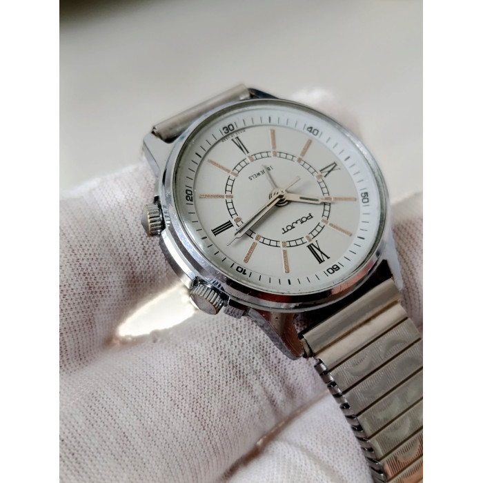 Vintage Poljot Mechanical Alarm Watch USSR 1980s 18 Jewels