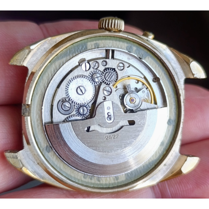 Slava 2427 27-Jewel Automatic USSR Men's Wristwatch, 1980s Gold-Plated
