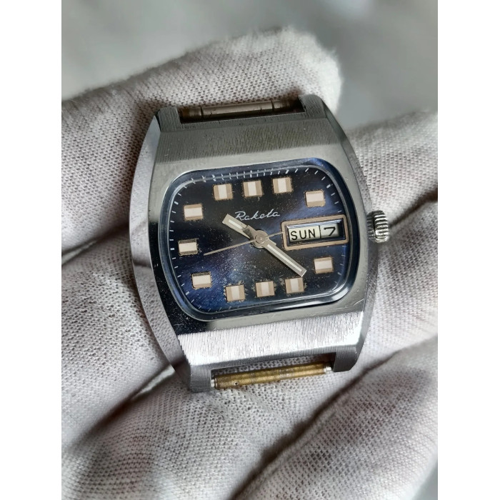 Raketa Biker USSR 1980s Men's Mechanical Wristwatch 19 Jewels