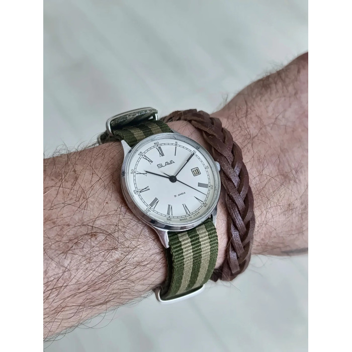Slava 2414 USSR 1970s Men's Mechanical Wristwatch, 21 Jewels