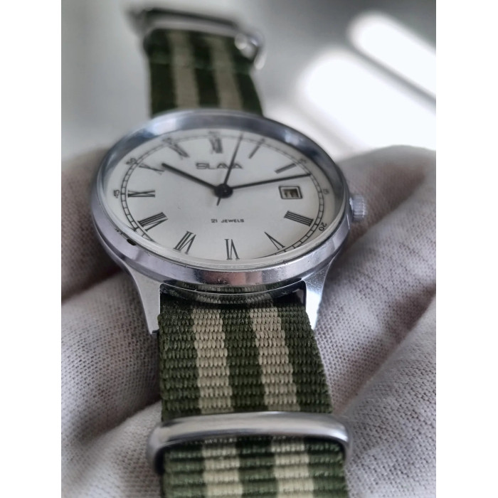 Slava 2414 USSR 1970s Men's Mechanical Wristwatch, 21 Jewels