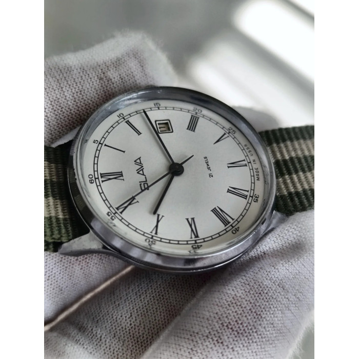 Slava 2414 USSR 1970s Men's Mechanical Wristwatch, 21 Jewels