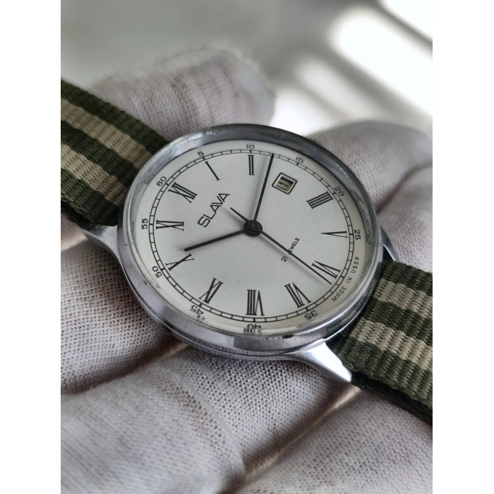 Slava 2414 USSR 1970s Men's Mechanical Wristwatch, 21 Jewels