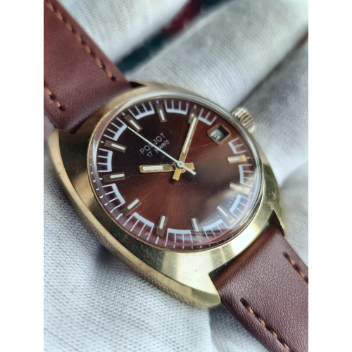 Poljot 2614.2H USSR Men's Wristwatch 1970s 17 Jewels Gold-Plated Poljot 2614.2H USSR Men's Wristwatch 1970s 17 Jewels Gold-Plated
