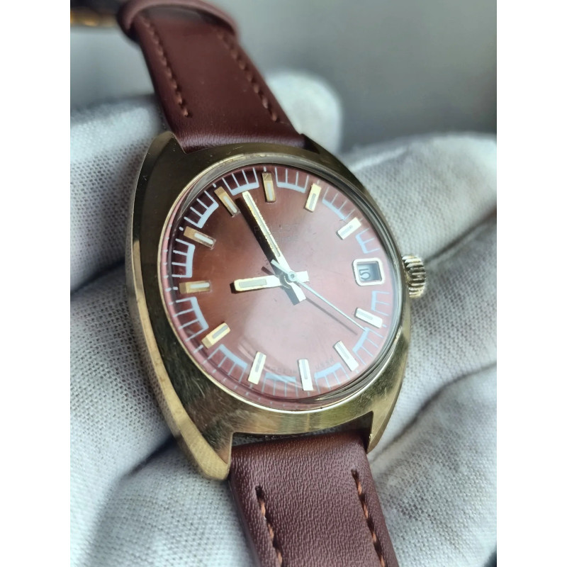 Poljot 2614.2H USSR Men's Wristwatch 1970s 17 Jewels Gold-Plated Poljot 2614.2H USSR Men's Wristwatch 1970s 17 Jewels Gold-Plated