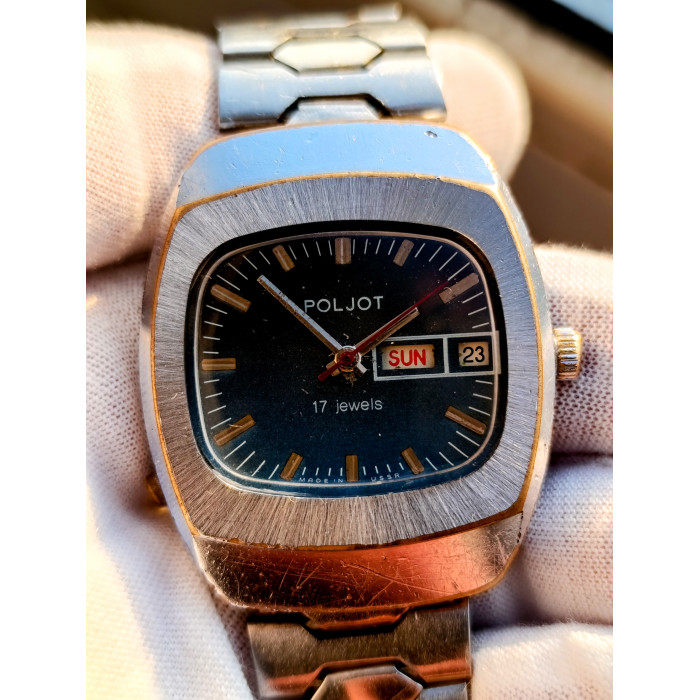 Vintage Poljot 2628.H Soviet Mechanical Watch First Moscow Watch Factory 