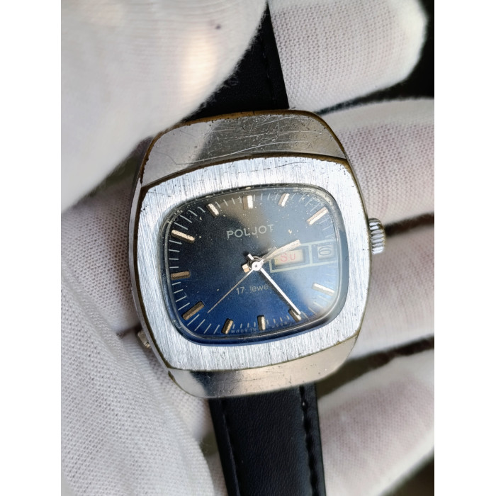 Poljot 2628H Vintage USSR Mechanical Watch First Moscow Watch Factory Blue Dial