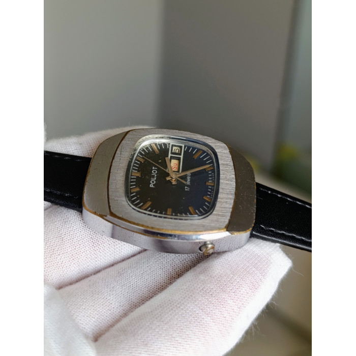 Poljot 2628H Vintage USSR Mechanical Watch First Moscow Watch Factory Blue Dial