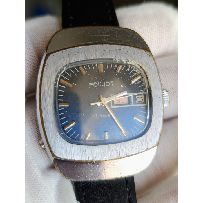 Poljot 2628H Vintage USSR Mechanical Watch First Moscow Watch Factory Blue Dial
