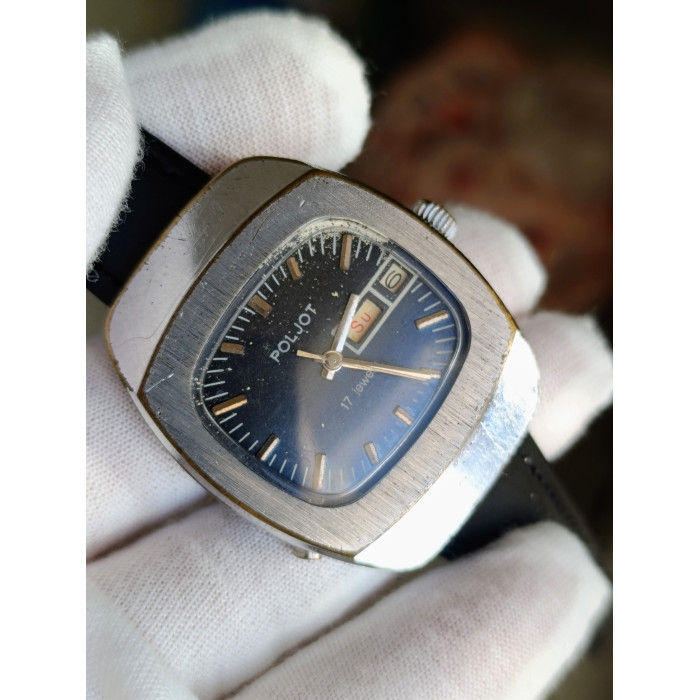Poljot 2628H Vintage USSR Mechanical Watch First Moscow Watch Factory Blue Dial