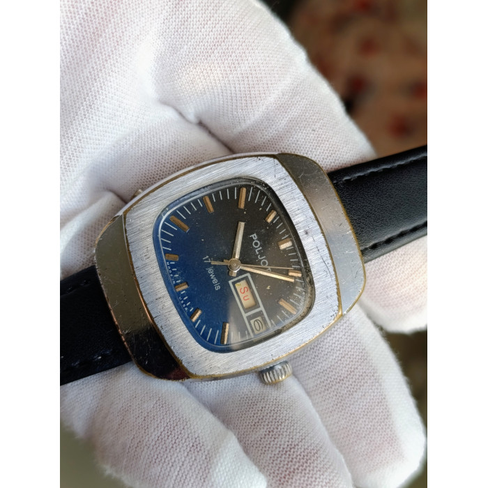 Poljot 2628H Vintage USSR Mechanical Watch First Moscow Watch Factory Blue Dial