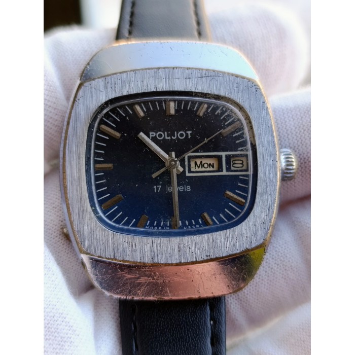 Poljot 2628H Vintage USSR Mechanical Watch First Moscow Watch Factory Blue Dial