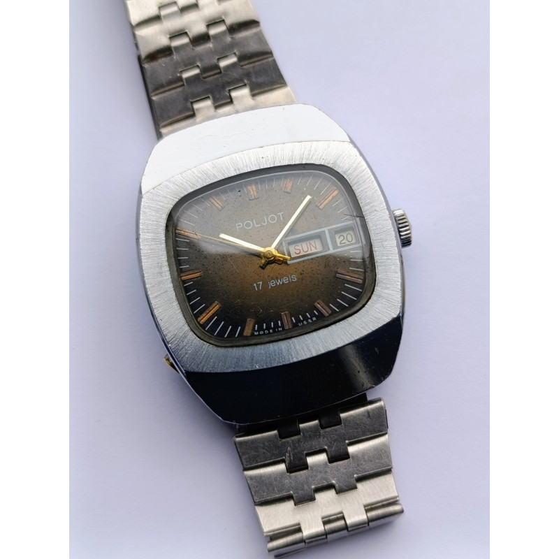 Rare Poljot 2628.H Vintage Cushion Case Watch USSR Rare Poljot 2628.H Vintage Cushion Case Watch USSR
