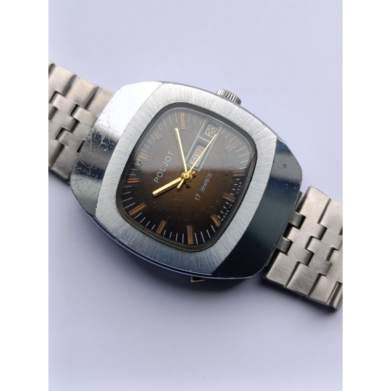 Rare Poljot 2628.H Vintage Cushion Case Watch USSR Rare Poljot 2628.H Vintage Cushion Case Watch USSR
