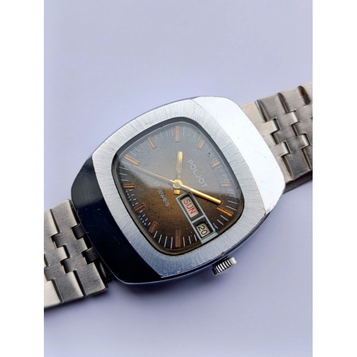 Rare Poljot 2628.H Vintage Cushion Case Watch USSR