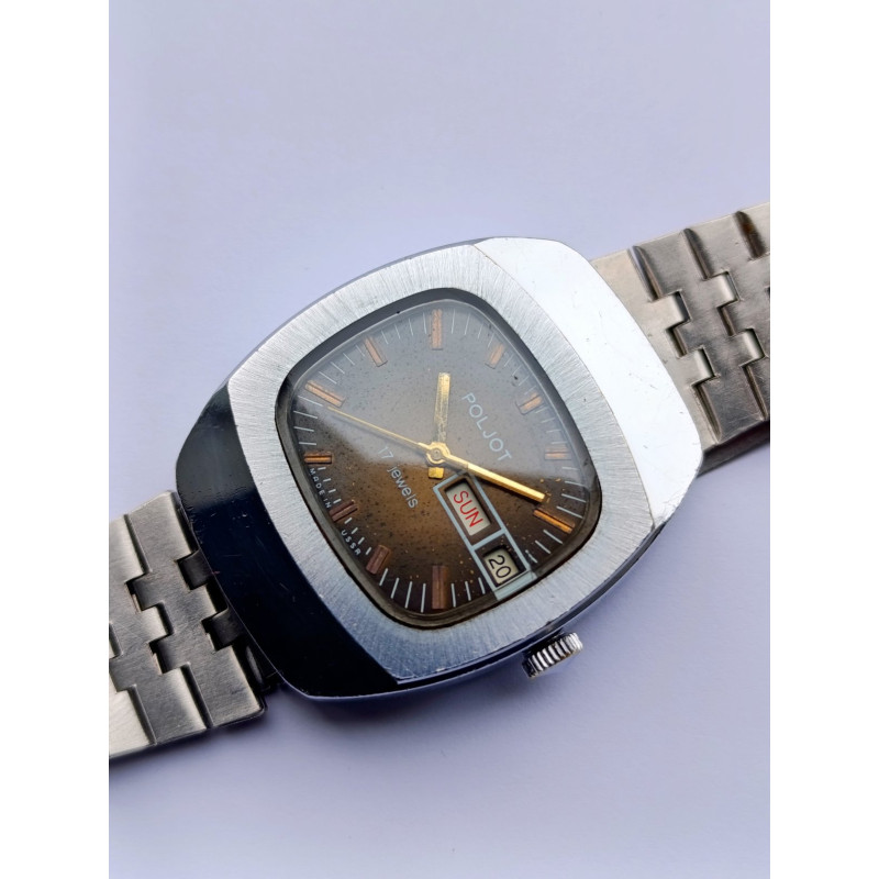 Rare Poljot 2628.H Vintage Cushion Case Watch USSR Rare Poljot 2628.H Vintage Cushion Case Watch USSR