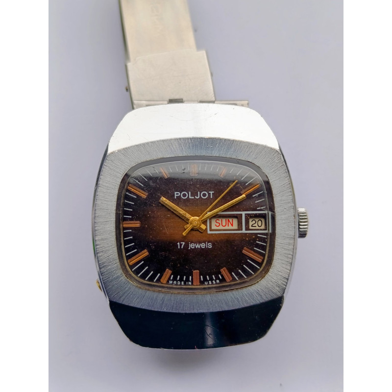Rare Poljot 2628.H Vintage Cushion Case Watch USSR Rare Poljot 2628.H Vintage Cushion Case Watch USSR